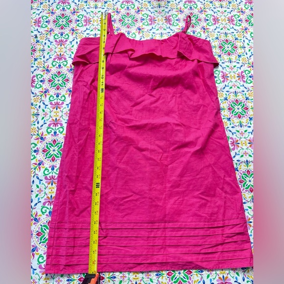 Ann Taylor Loft Linen Cotton slip dress pink ruffle spaghetti strap size 10 pink - Picture 9 of 16
